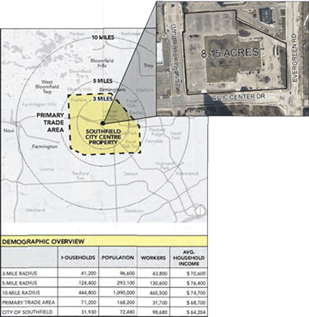 Map of Southfield City Center