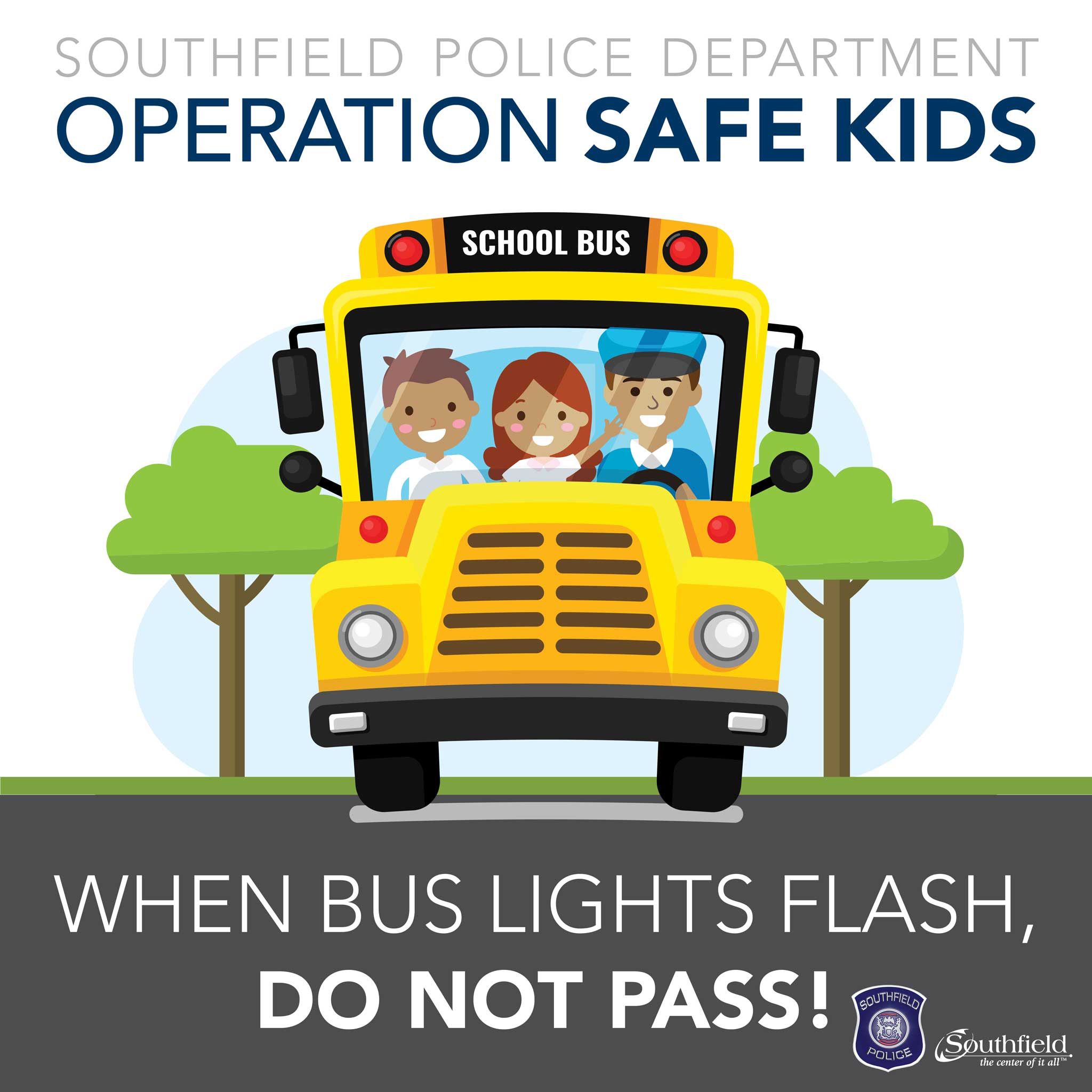 graphic of children on a school bus