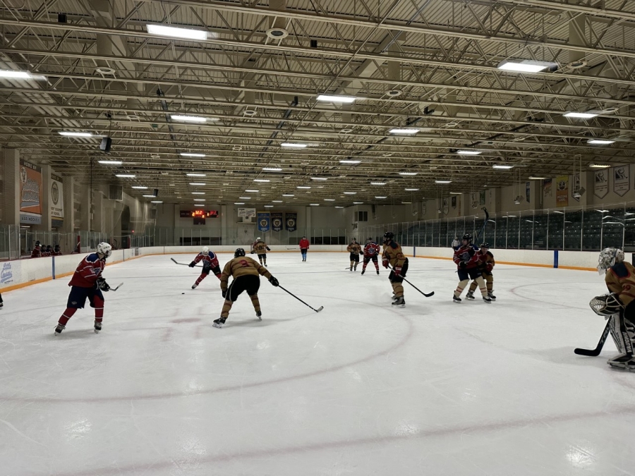 photo of a hockey scrimmage at the Southfield Sports Arena