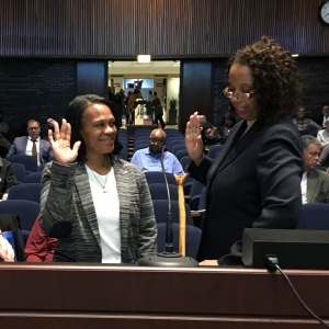 City Attorney Dawn King (center) taking Oath of Office