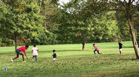 Kids playing in a park