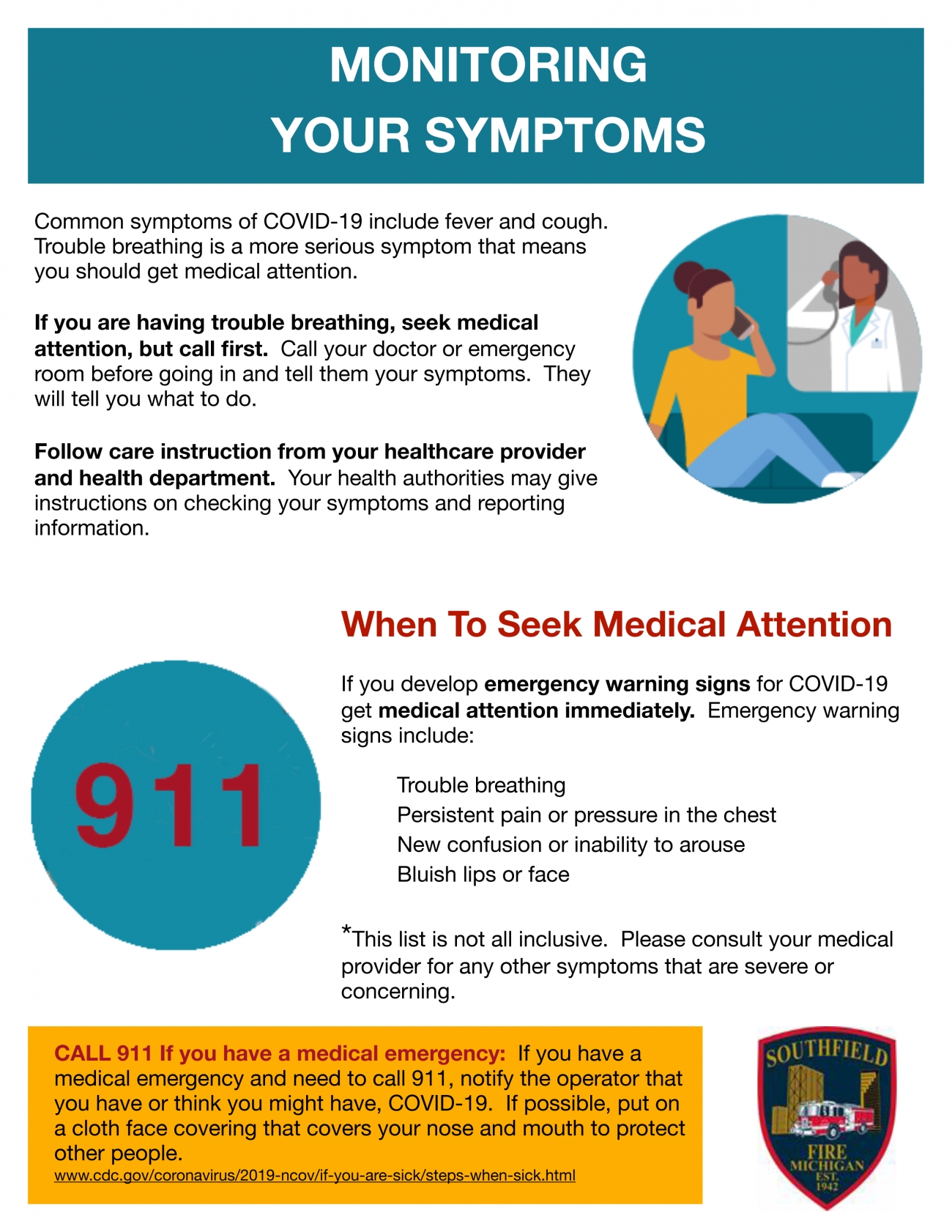 Potential Covid 19 Symptoms What To Look For And Do If You Have Them City Of Southfield