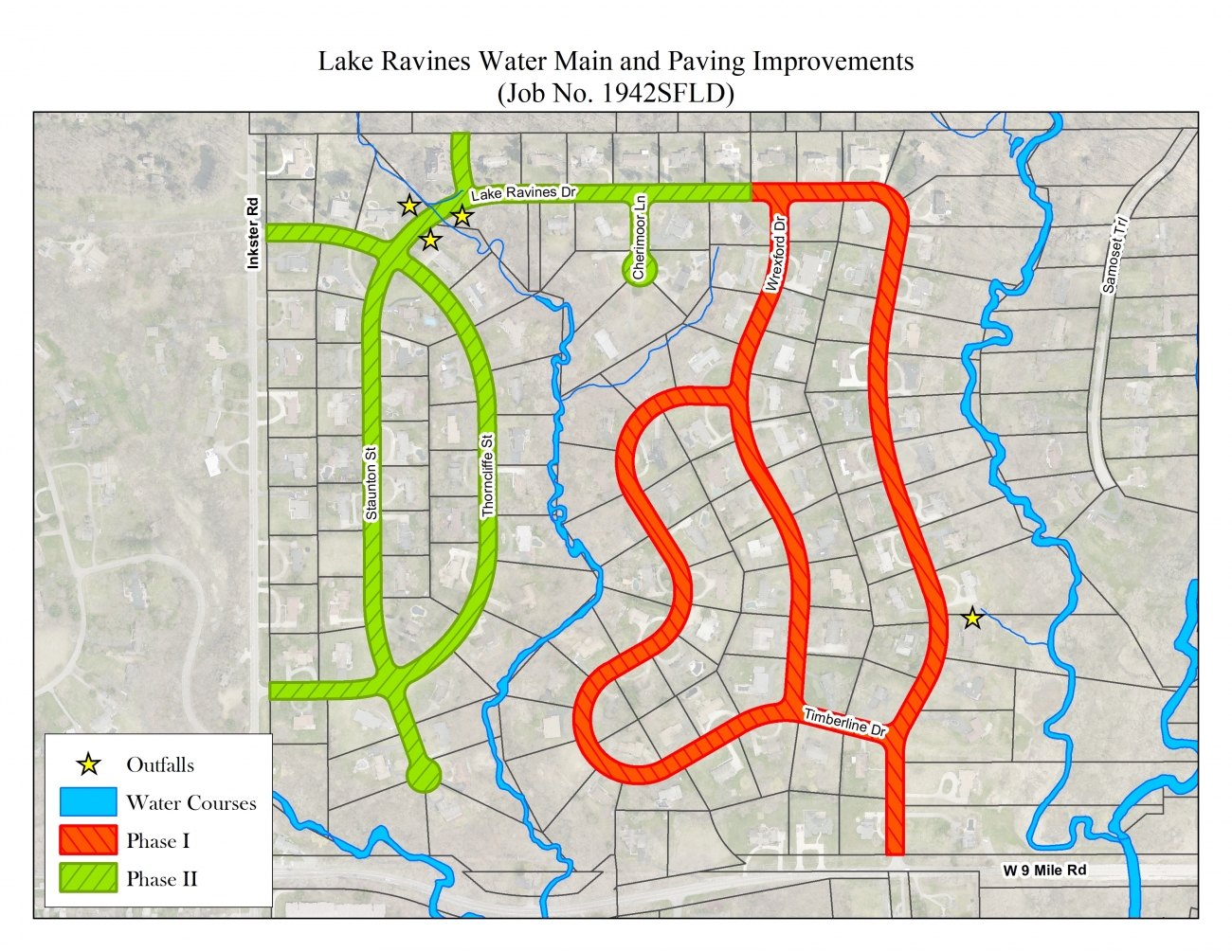Lake Ravines Subdivision construction phasing map