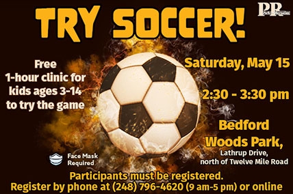 Try Soccer! Free Clinic – May 15