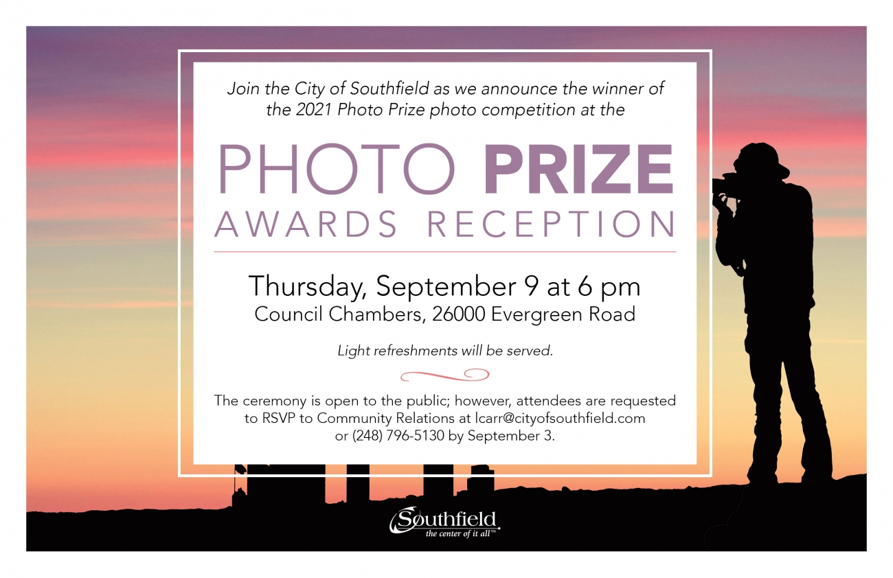 2021 Southfield Photo Prize awards reception set for September 9 City