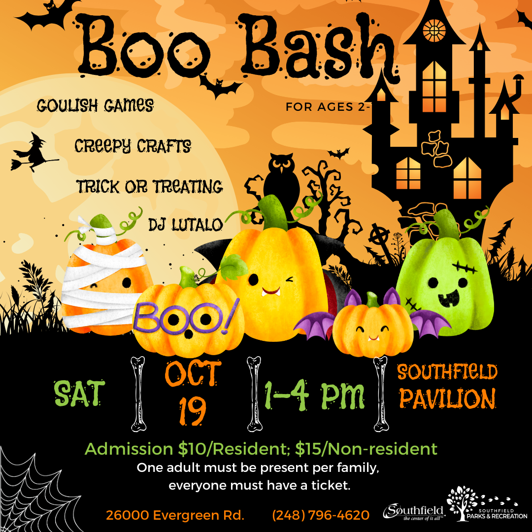 Southfield Parks & Recreation to host Boo Bash October 19 City of