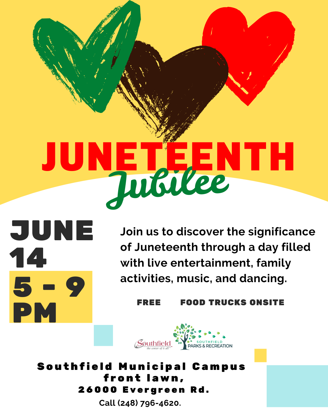 informational graphic for the Juneteenth Jubilee on June 14