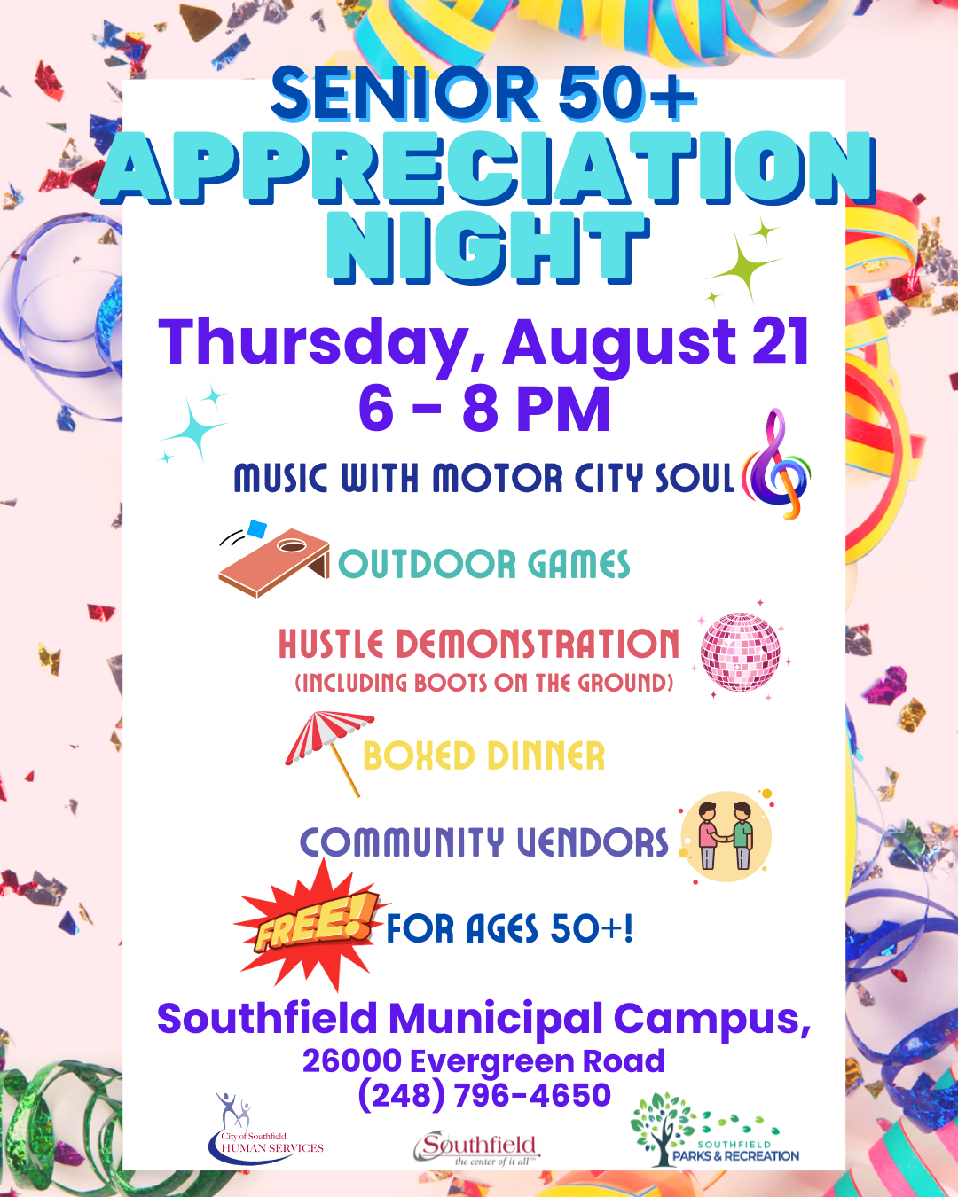 Southfield Parks & Recreation to host Senior Appreciation Night August 21