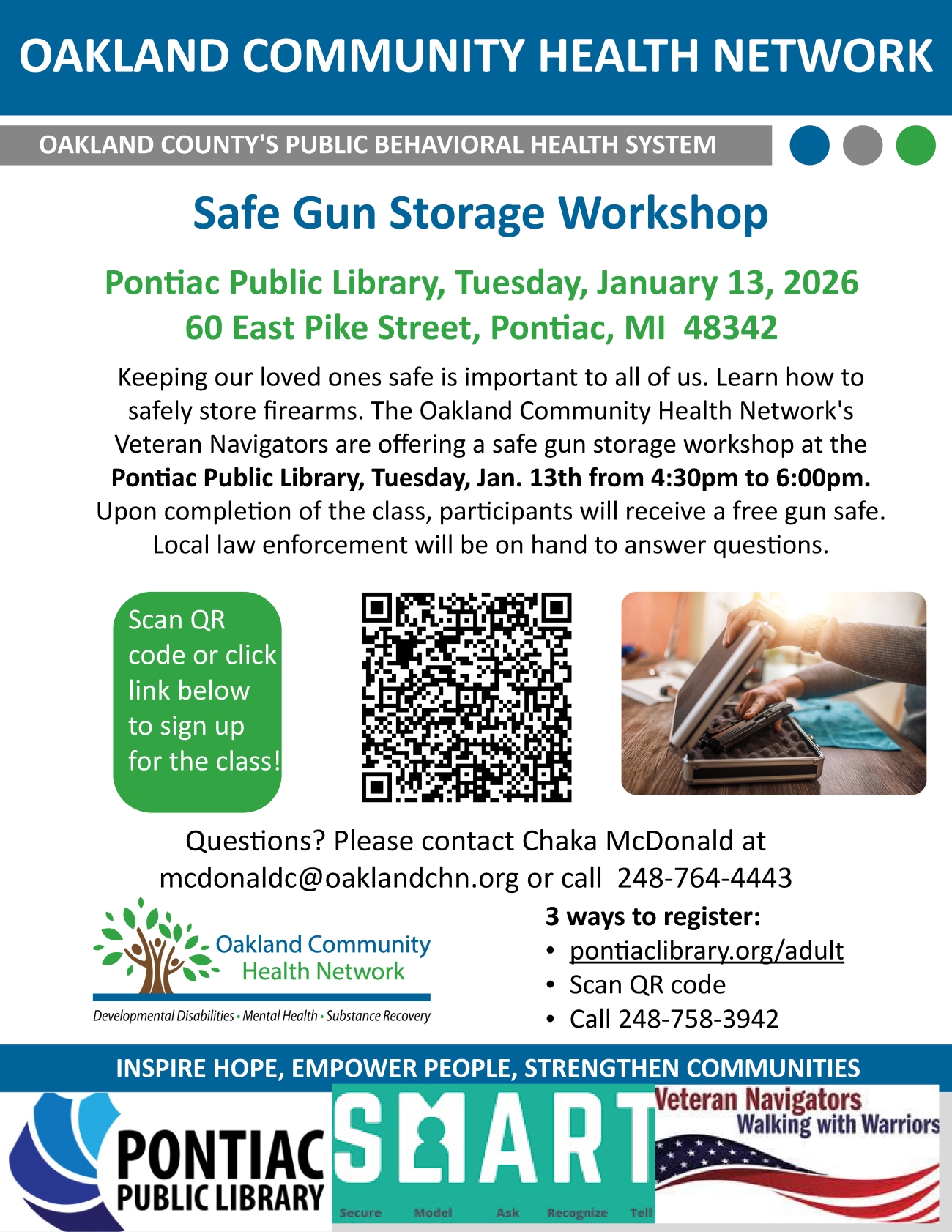 Pontiac library safe gun storage