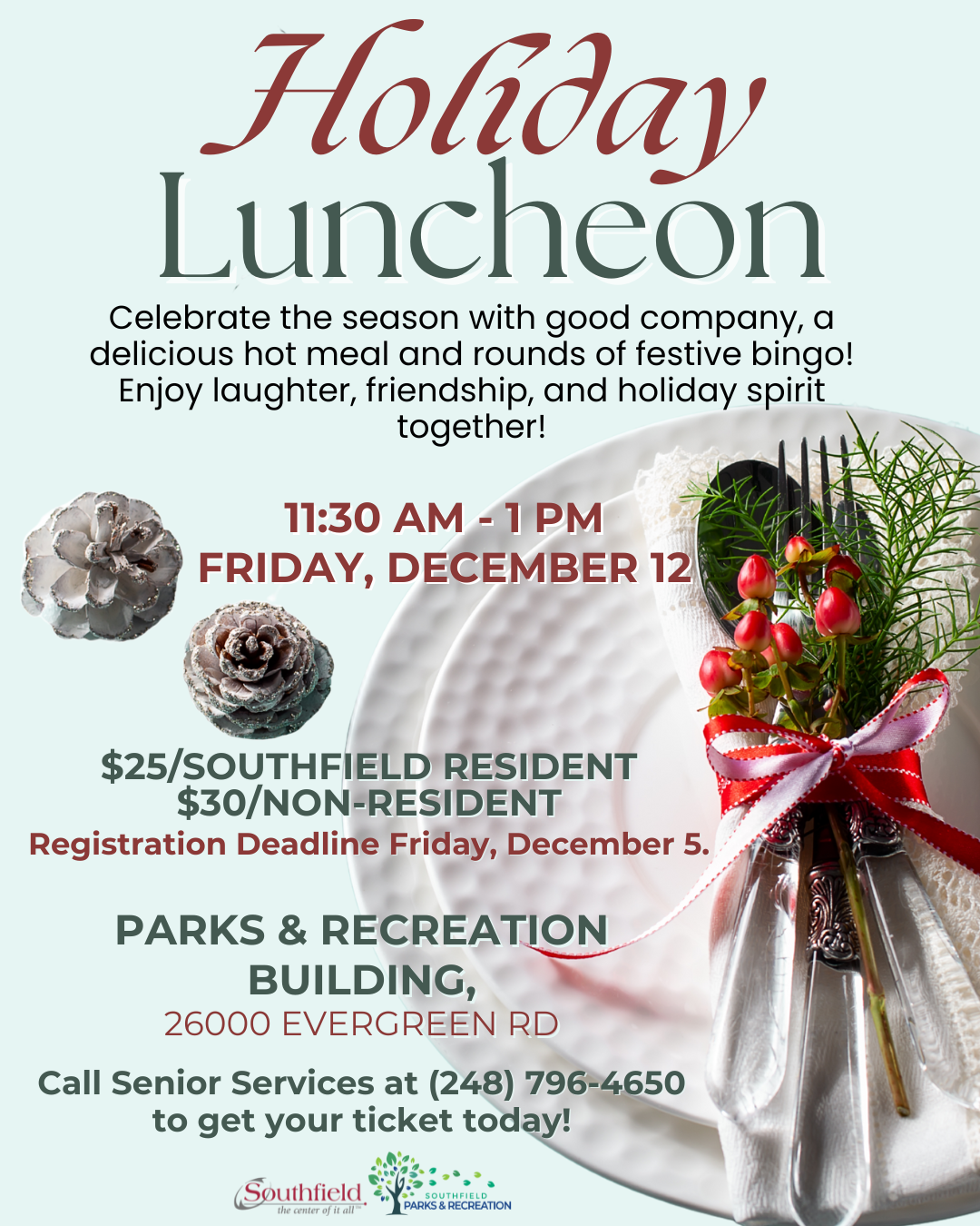 Graphic featuring a holiday place setting