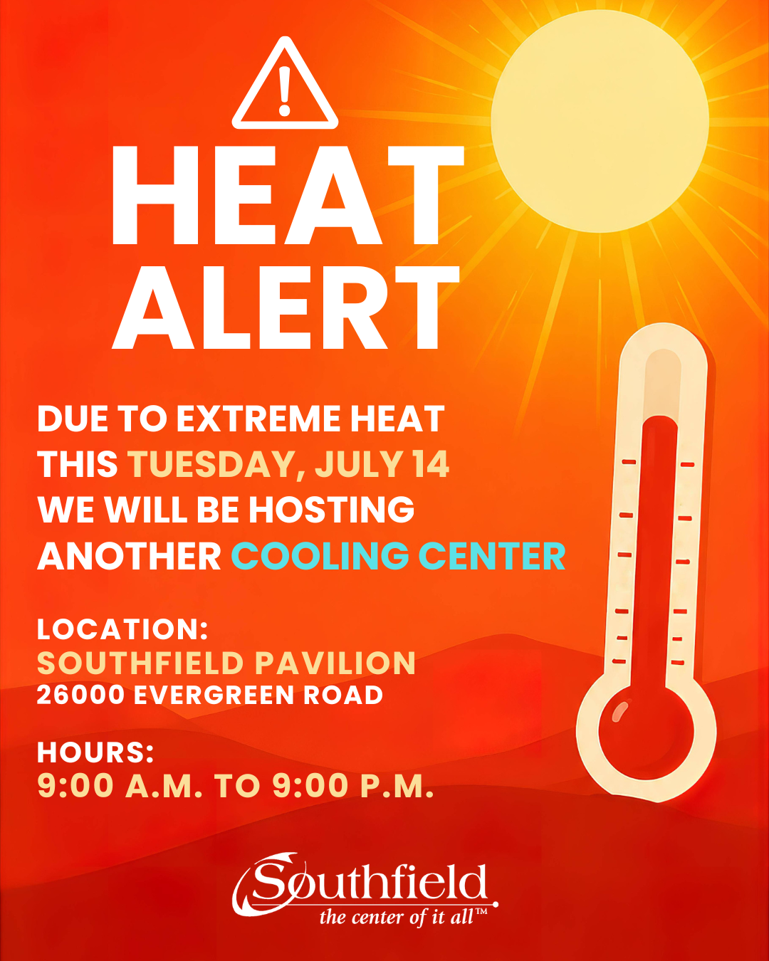 City of Southfield Opens Cooling Center During Extreme Heat